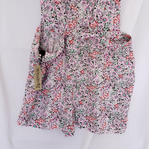 Passport Multicolor Colorful Thin Overall Shorts Romper with Pockets Size S - Picture 14 of 16